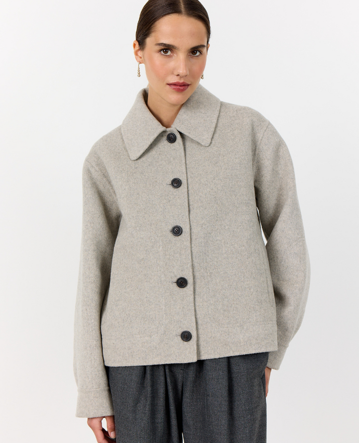 Levete Room Owa Grey Short Wool Coat