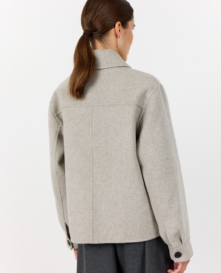 Levete Room Owa Grey Short Wool Coat