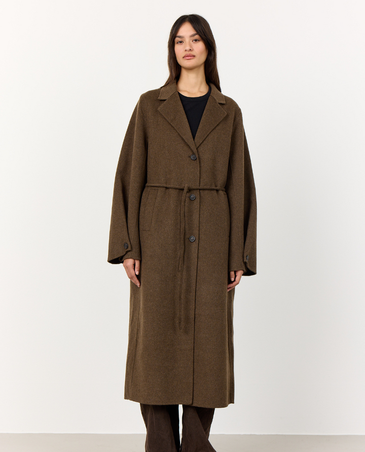 Levete Room Owa Long Brown Belted Coat