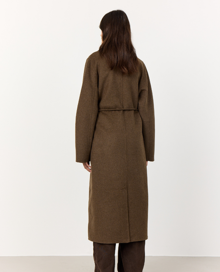 Levete Room Owa Long Brown Belted Coat