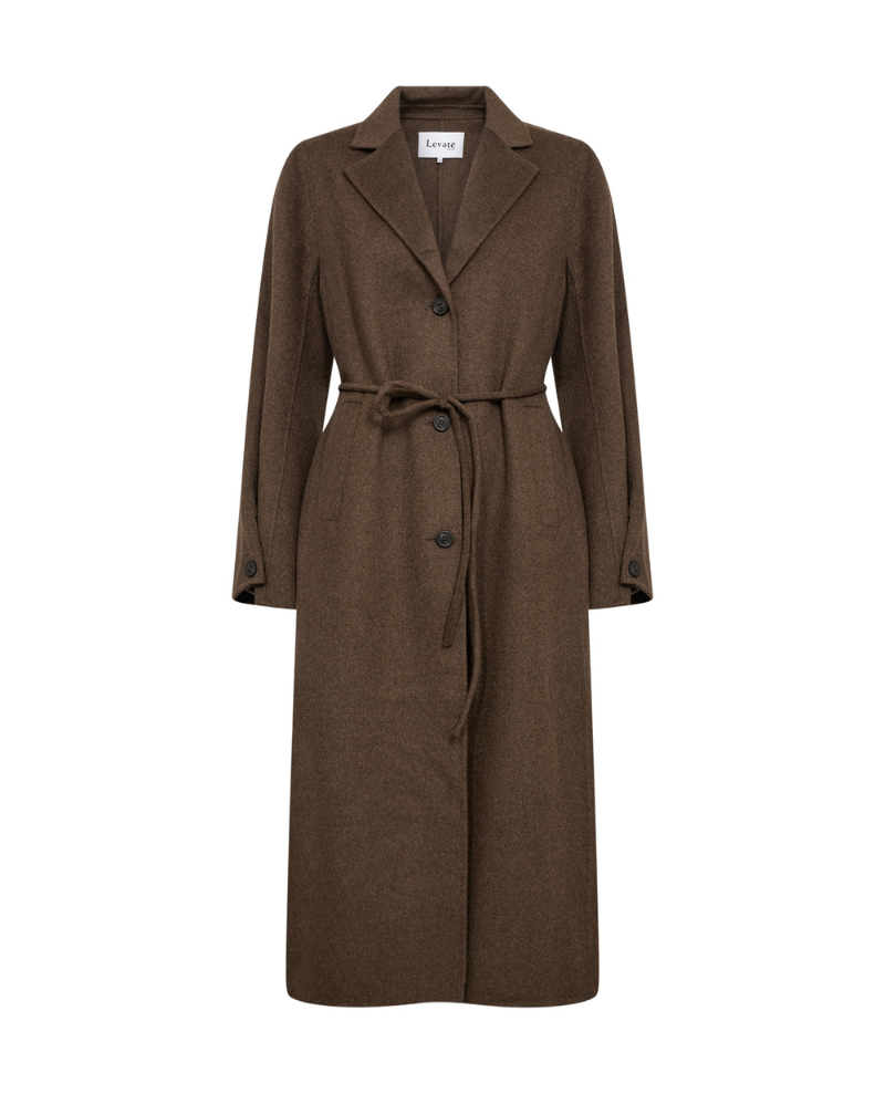 Levete Room Owa Long Brown Belted Coat