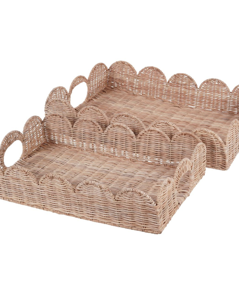 Rattan Scallop Tray Small