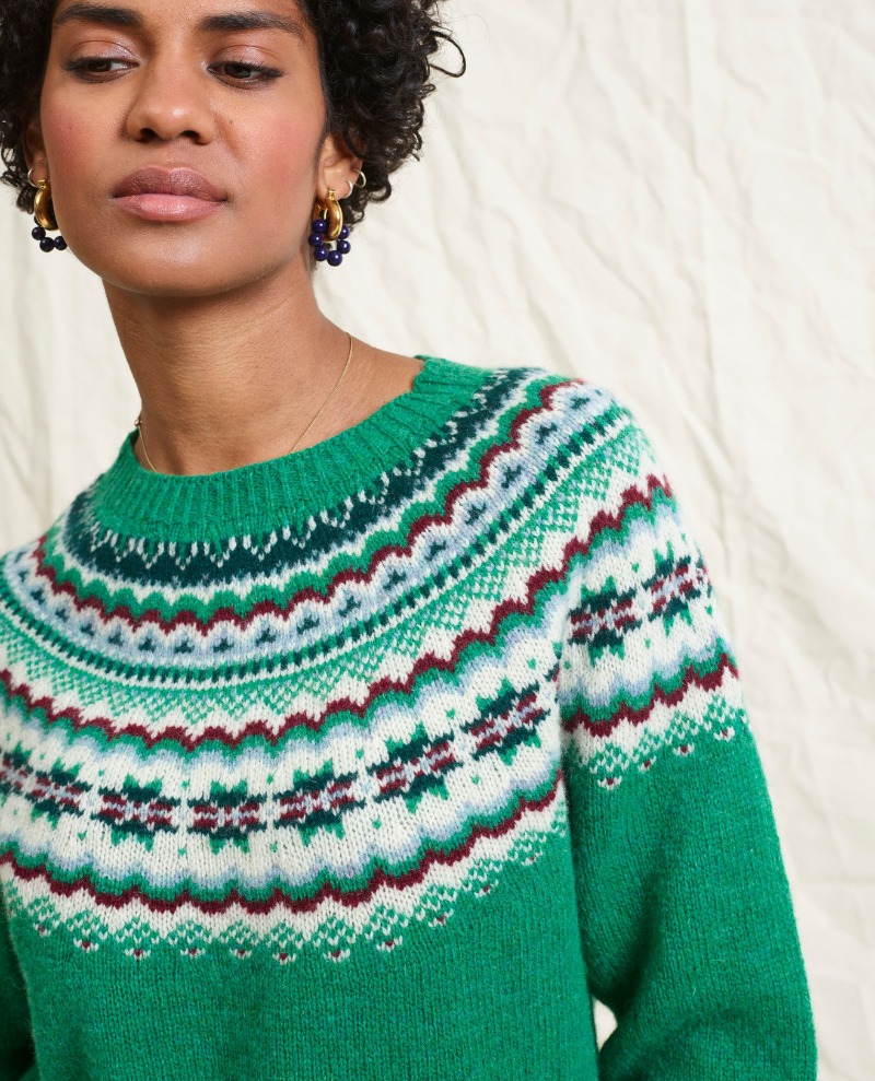 Lowie Caerphilly Fair Isle Green Knit