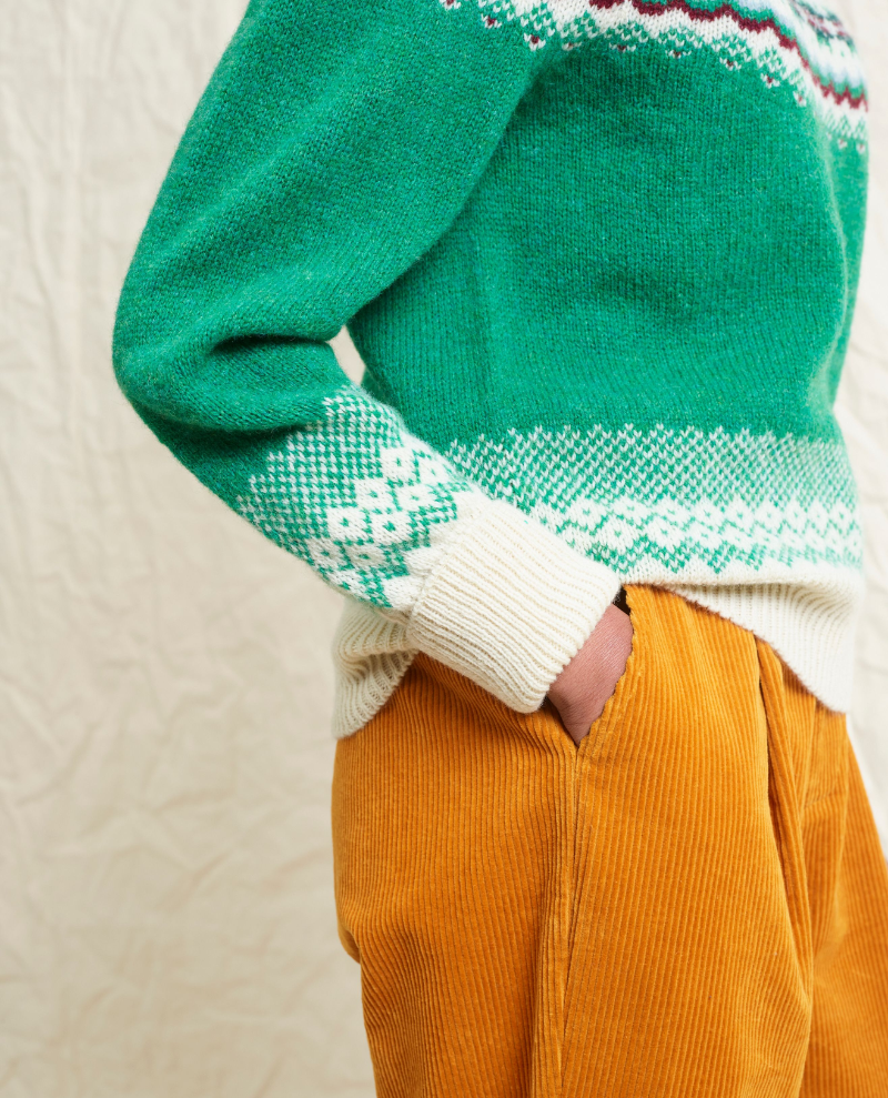 Lowie Caerphilly Fair Isle Green Knit