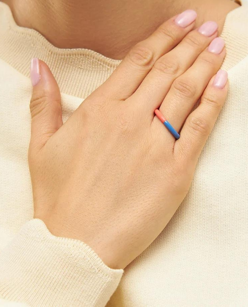 Lulu Copenhagen Double Colour Blue Coral Ring