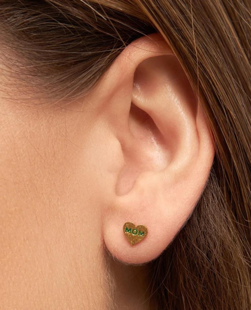 Lulu Copenhagen Green Mom Heart Ear Stud