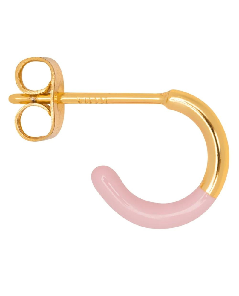 Lulu Copenhagen Pink Half Dip Hoop Stud