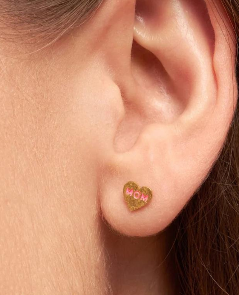 Lulu Copenhagen Pink Mom Heart Ear Stud