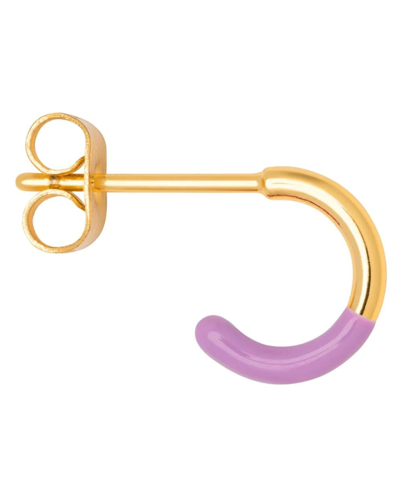 Lulu Copenhagen Purple Half Dip Hoop Stud