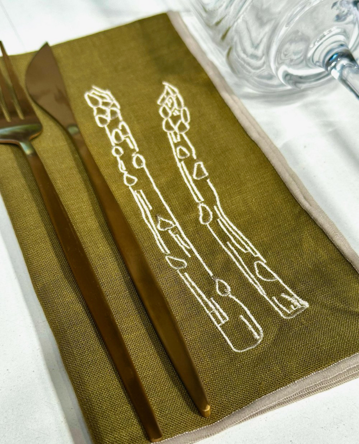 MÆGEN Asparagus Linen Blend Napkins (Set of 2)
