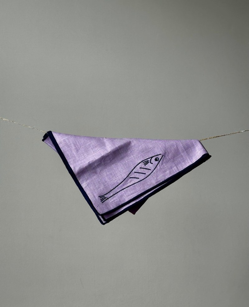 MÆGEN Fish Linen Blend Napkins (Set of 2)
