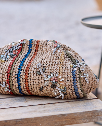 Mabe Alora Multi Raffia Clutch