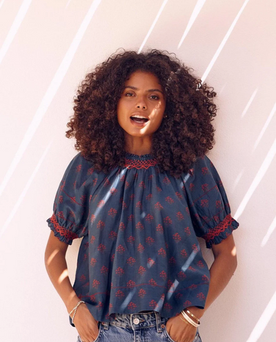 Mabe Lindi Indigo Smock Top