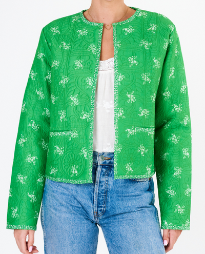 Mabe Vivi Green Quilted Jacket
