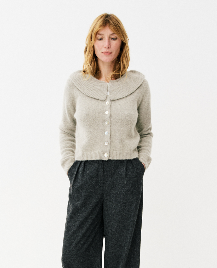 Maison Anana Alinda Grey Collar Cardigan
