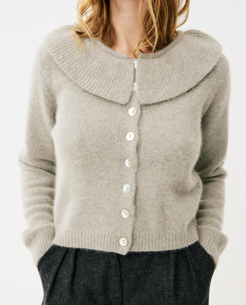 Maison Anana Alinda Grey Collar Cardigan