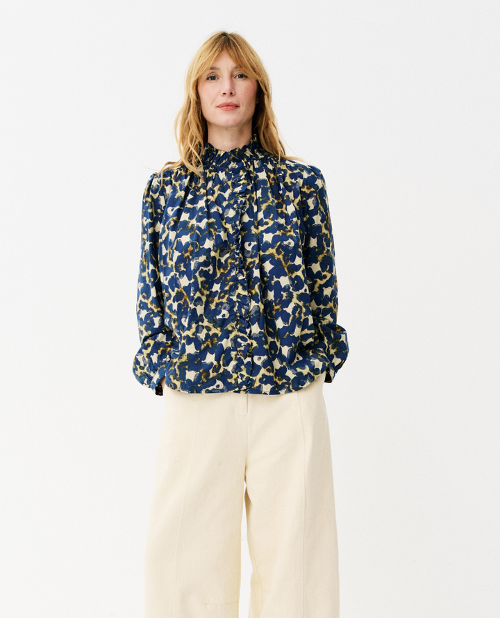 Maison Anana Chrysaline Blue Printed Blouse