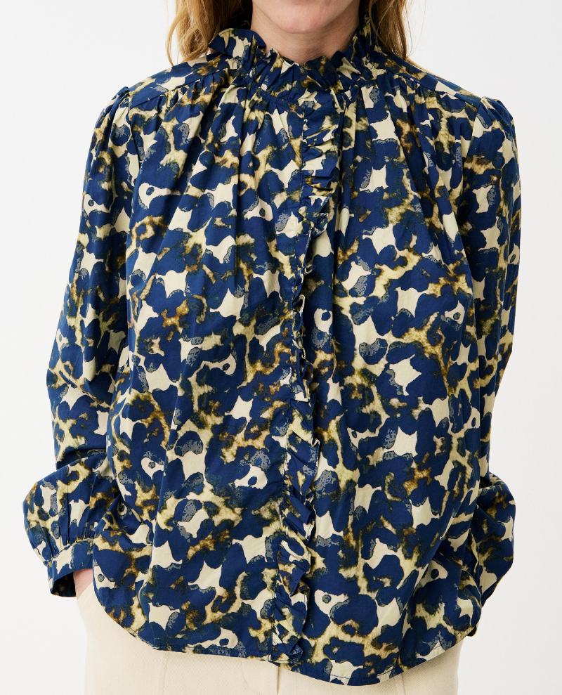 Maison Anana Chrysaline Blue Printed Blouse