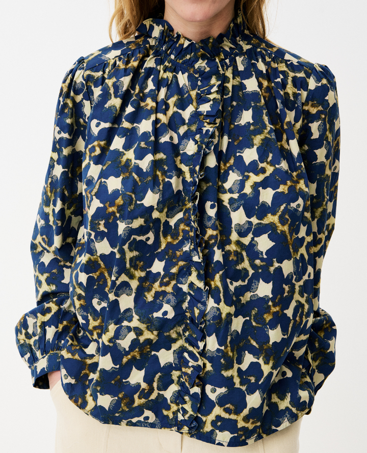 Maison Anana Chrysaline Blue Printed Blouse