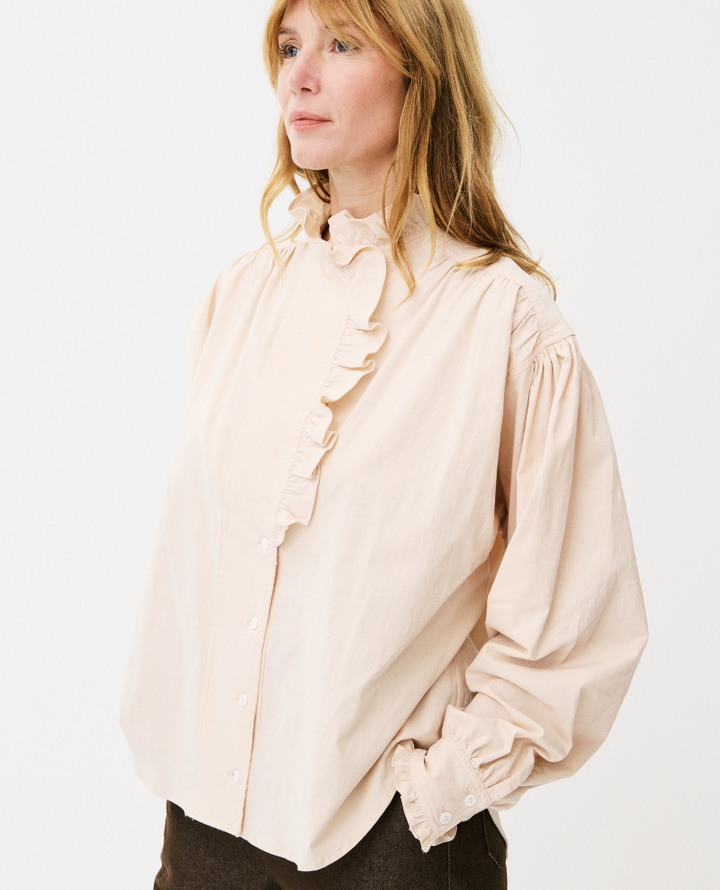 Maison Anana Paulette Pink Ruffle Shirt