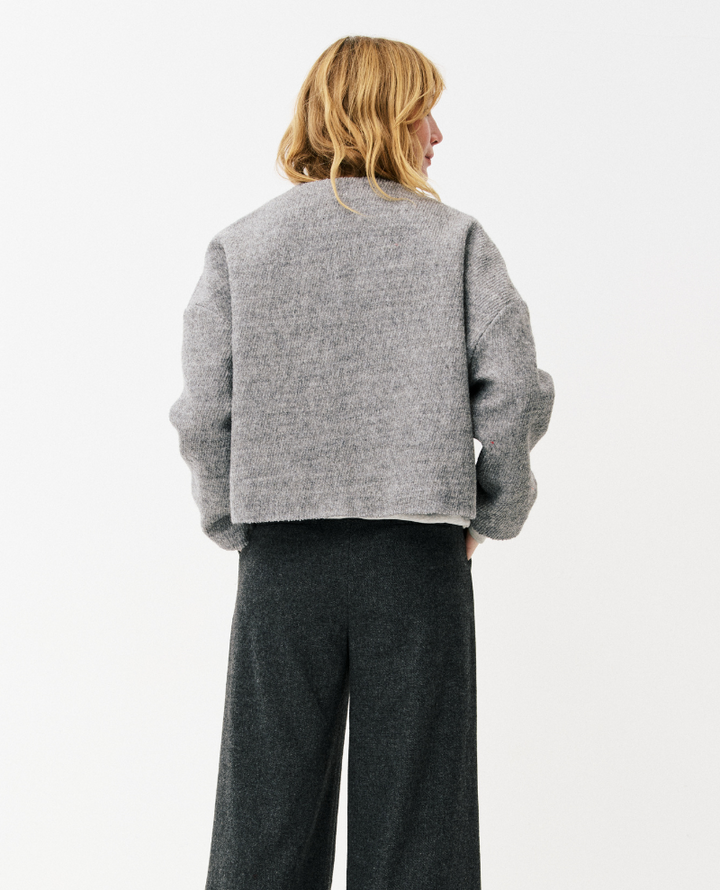 Maison Anana Pricillia Grey Bow Cardigan