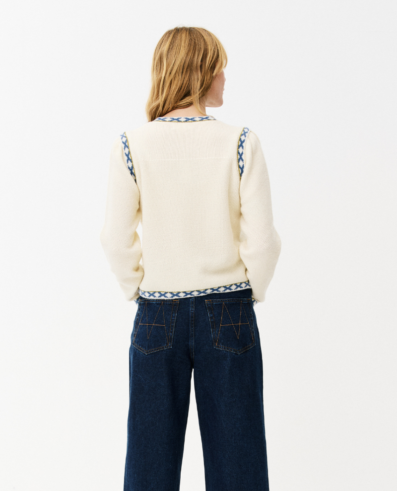 Maison Anana Prissie Cream Floral Cardigan
