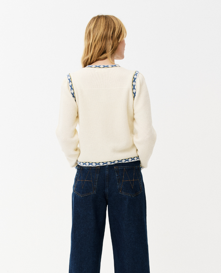 Maison Anana Prissie Cream Floral Cardigan
