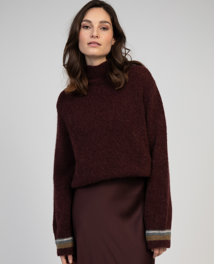 Maison Anje Breganeur Mulberry Stripe Cuff Knit