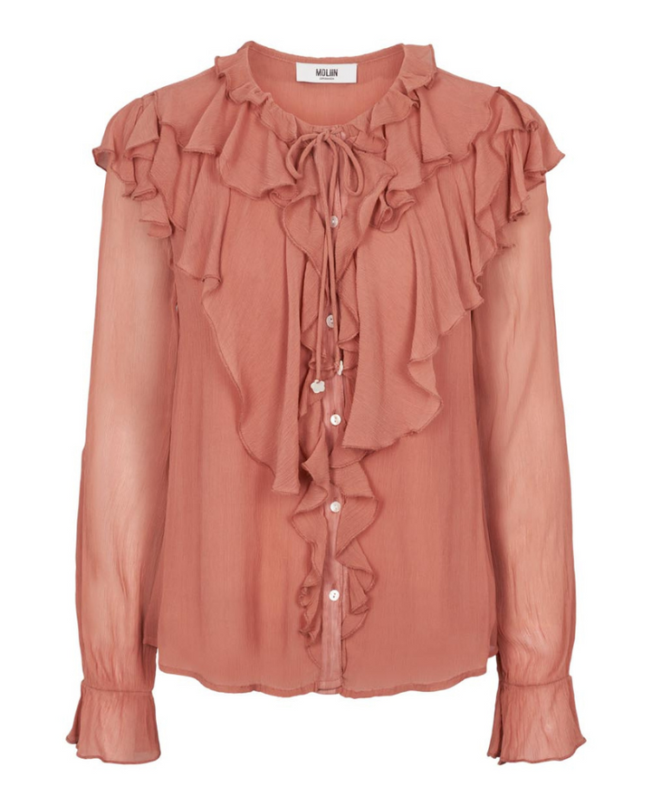 Moliin Angel Cedar Wood Ruffle Blouse