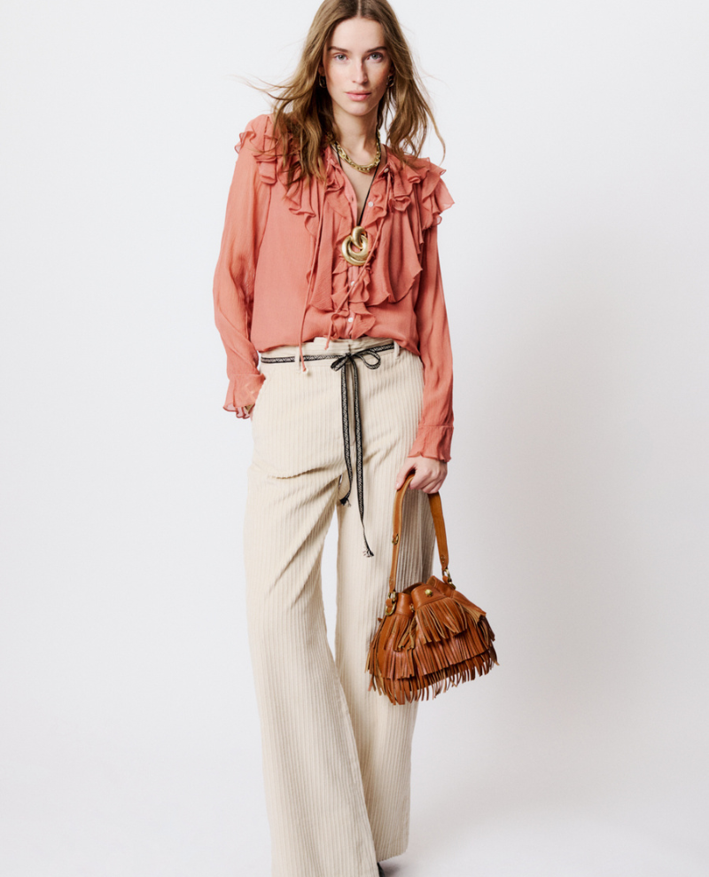 Moliin Angel Cedar Wood Ruffle Blouse