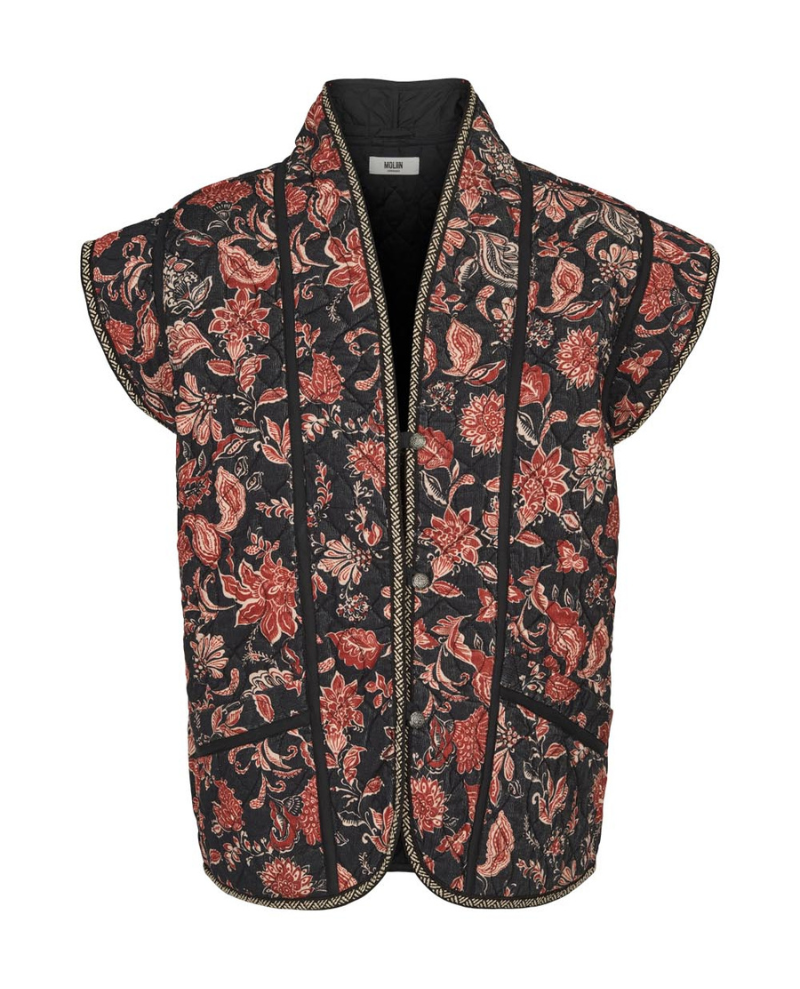 Moliin Jenny Black Floral Gilet