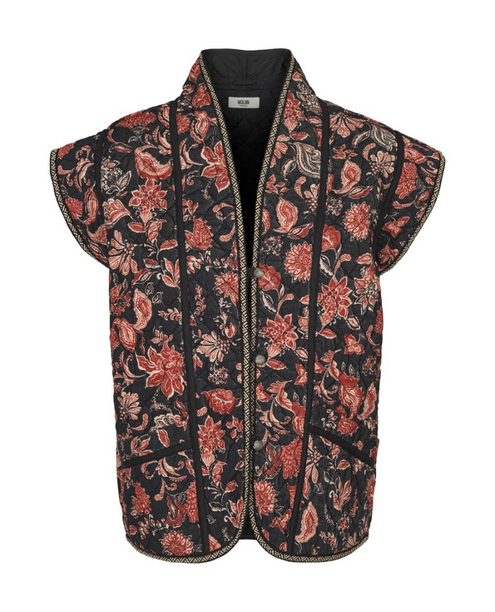 Moliin Jenny Black Floral Gilet