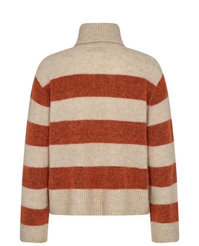 Mos Mosh Aidy Thora Stripe Ochre Rollneck Knit