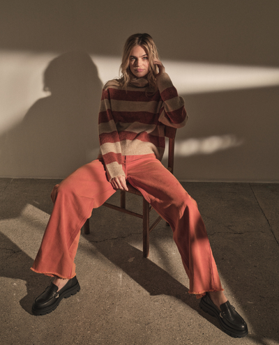 Mos Mosh Aidy Thora Stripe Ochre Rollneck Knit