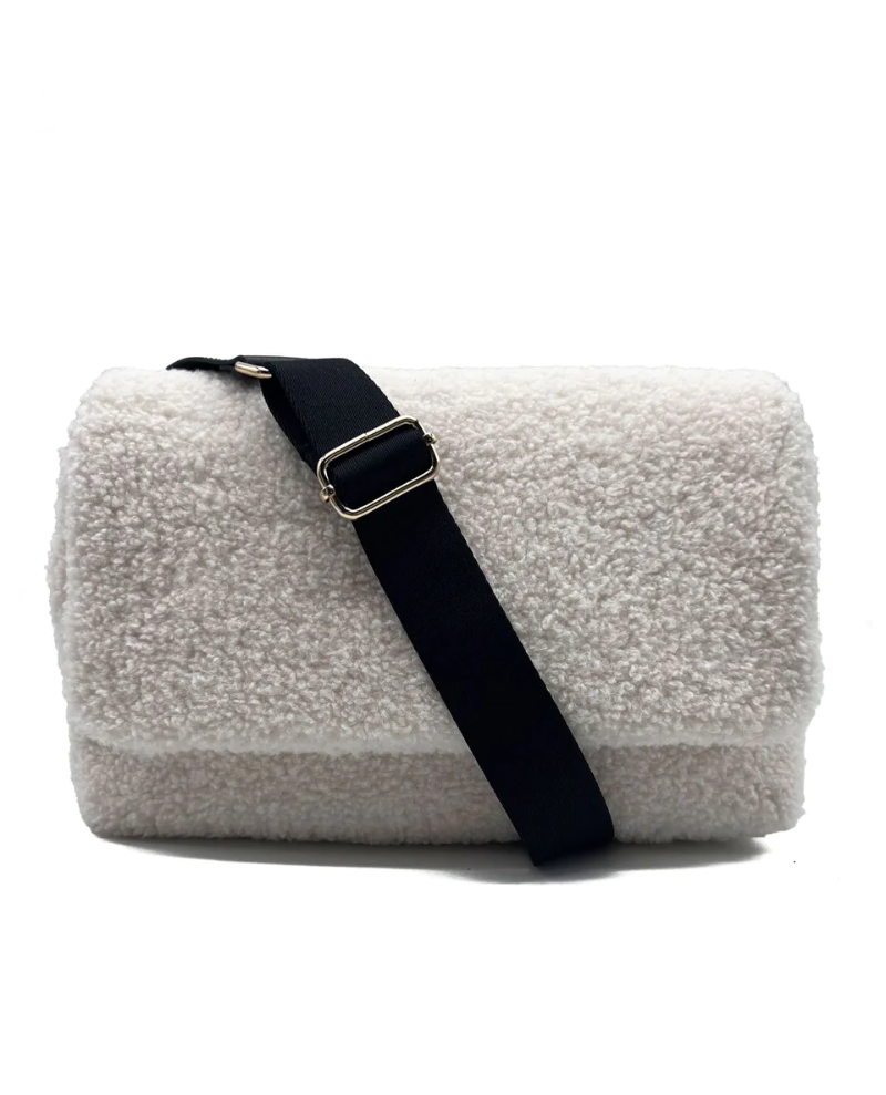 Nooki Maribel Cream Faux Fur Satchel Bag