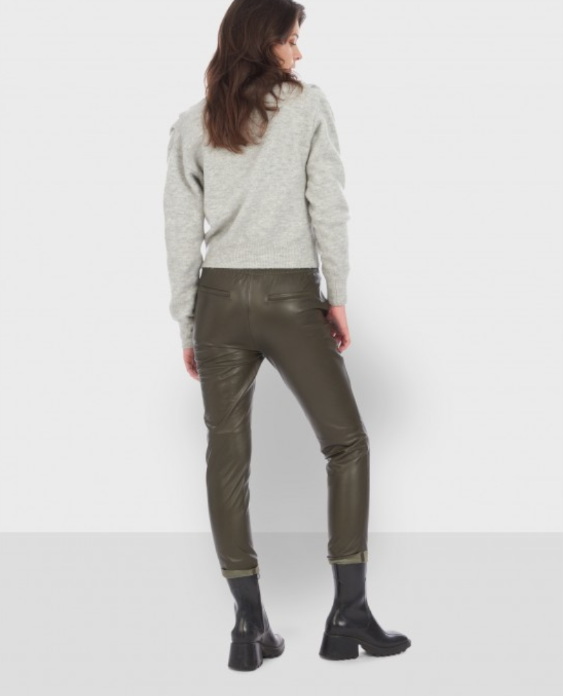 Oakwood Gift Khaki Leather Trousers