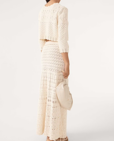 Ba&sh Josh Knitted Cream Maxi Skirt