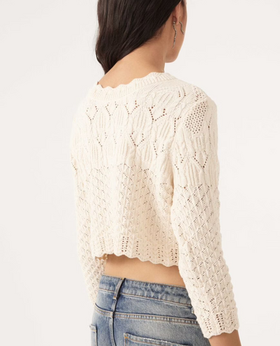 Ba&sh Jump Cropped Cream Cardigan