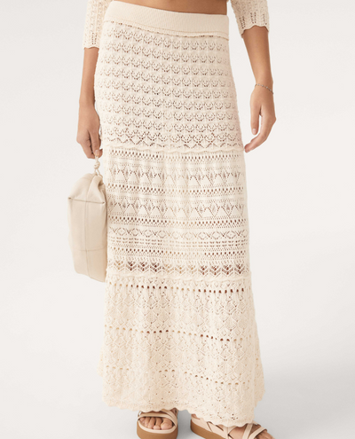 Ba&sh Josh Knitted Cream Maxi Skirt