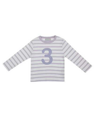 Bob and Blossom Parma Violet and White Striped Number T-Shirt