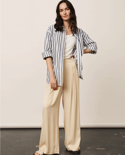 part two womens beo peyote beige neutral ladies causal wide leg jersey trousers