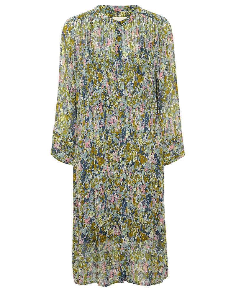 Part Two Olivia navy floral long sleeved midi dress 