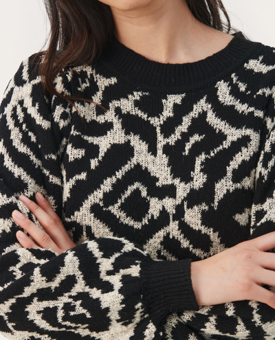 Part Two Cilke Black Leopard Knit