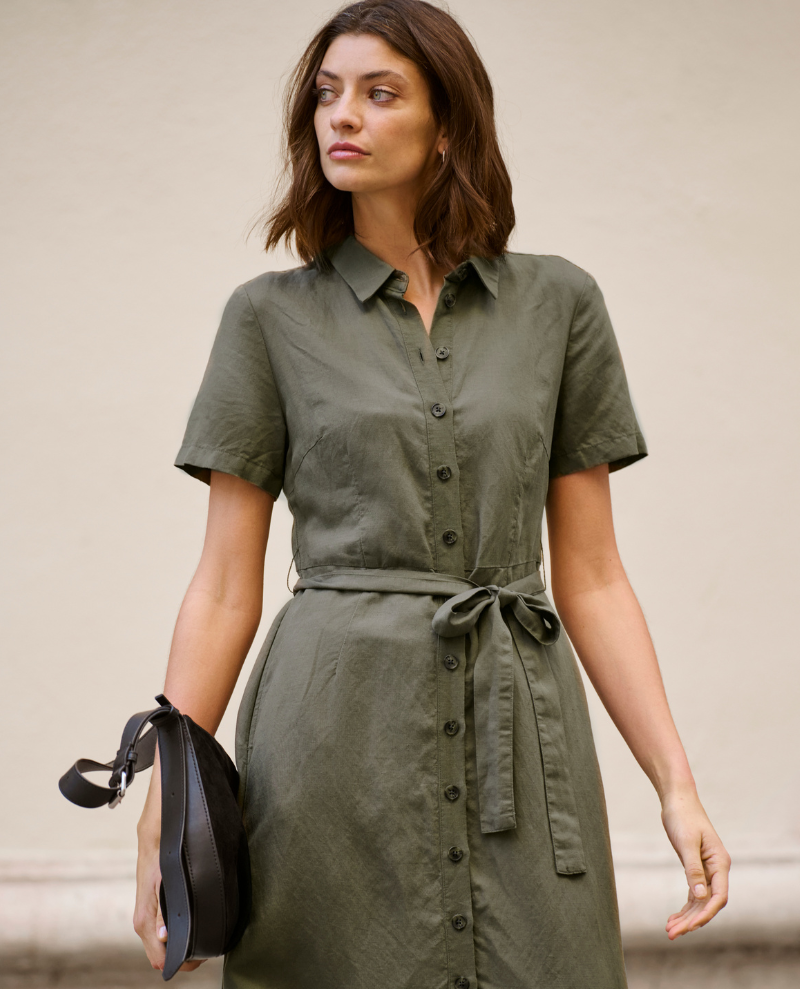 Part Two Eflin Kalamata Green Shirt Dress