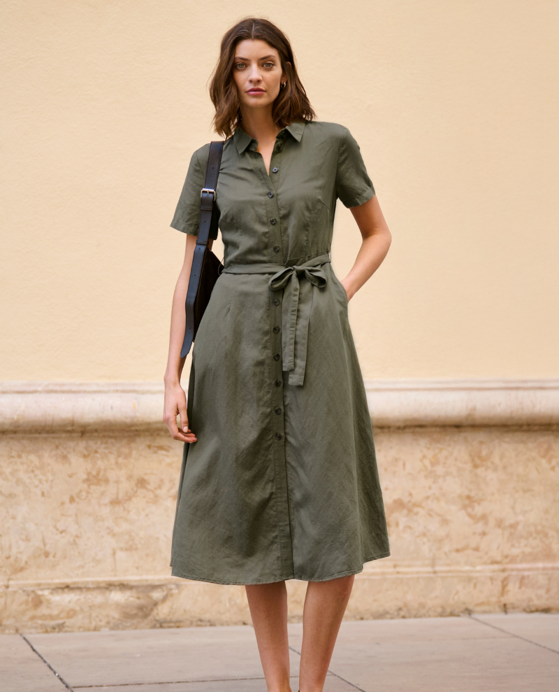 Part Two Eflin Kalamata Green Shirt Dress