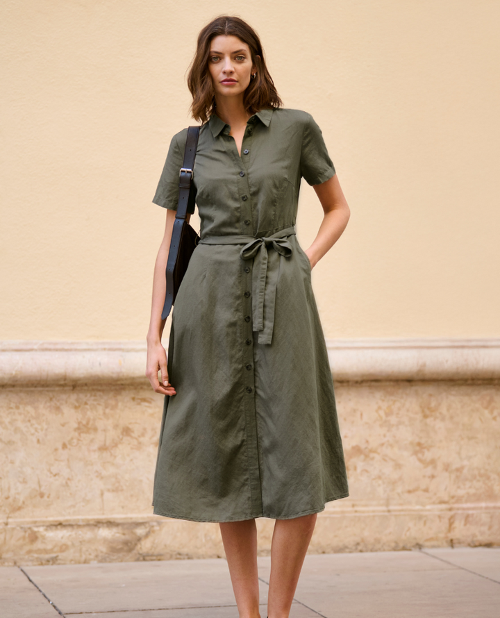 Part Two Eflin Kalamata Green Shirt Dress