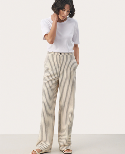 Part Two Eleana Navy Stripe Trousers