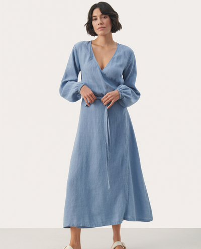 Part Two Elinora Faded Denim Blue Dress