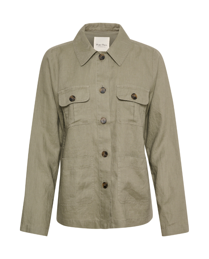Part Two Elnora Vetiver Green Jacket