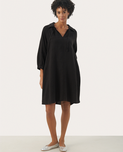 Part Two Erona Black Linen Dress